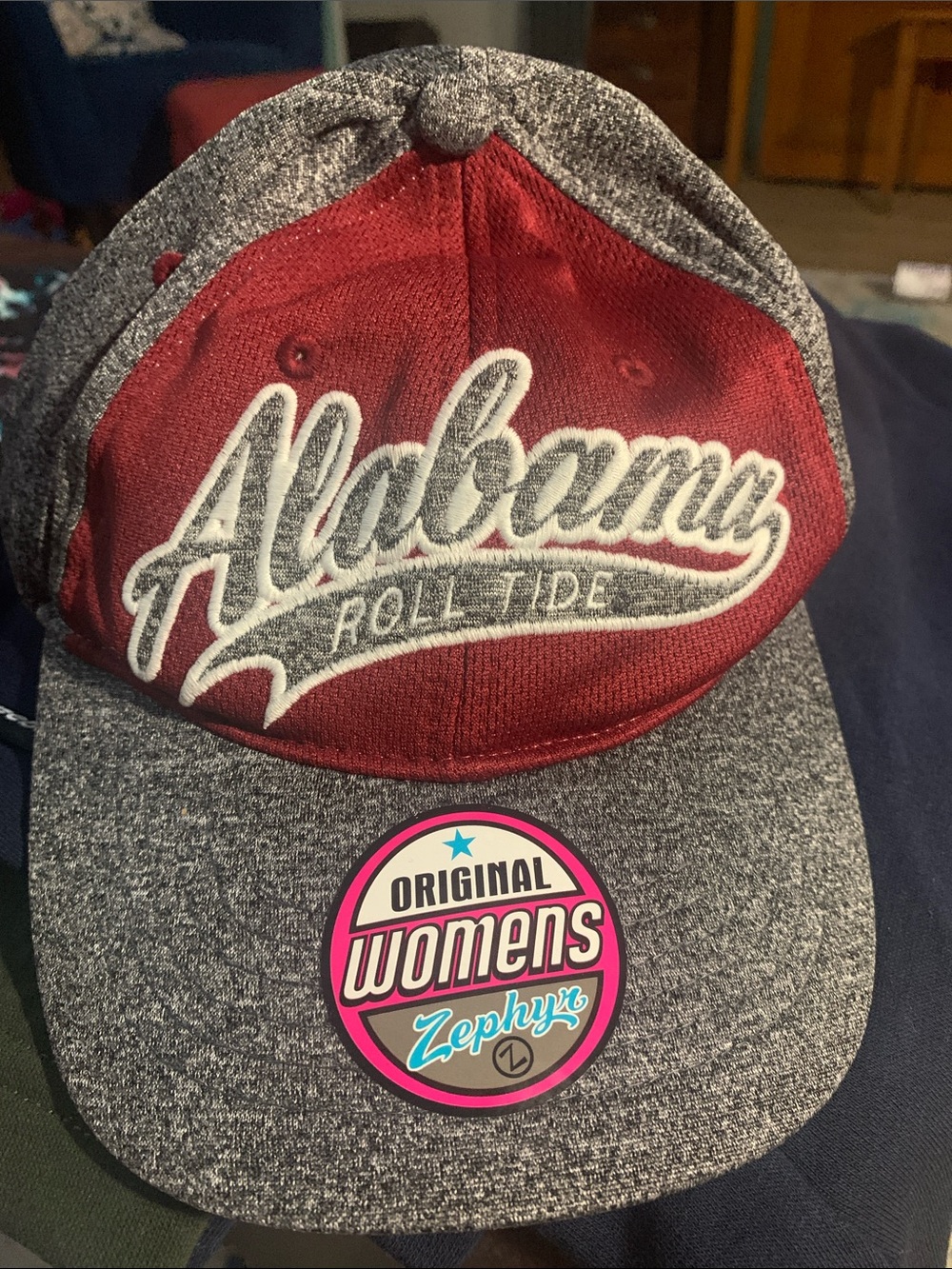 Zephyr Women's Two-Tone Alabama Script Cap - Red & Gray Heather